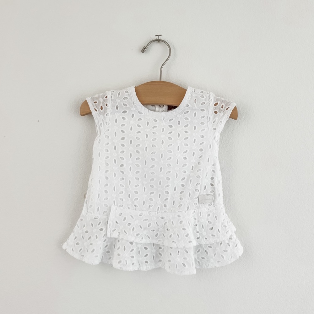 7 for all mankind eyelet ruffle blouse size 2T